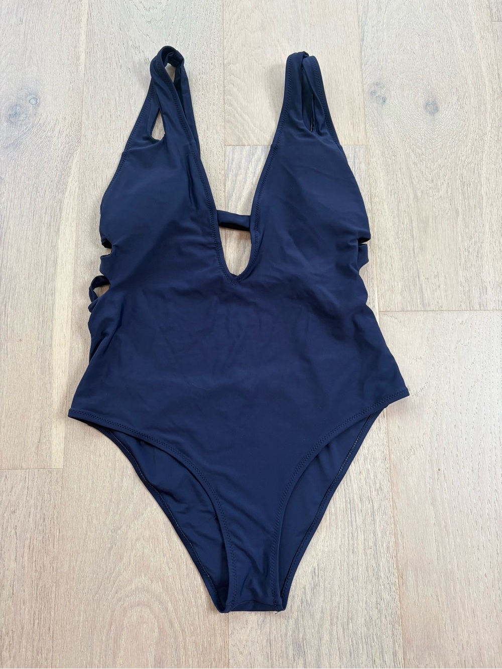 CUPSHE Navy (+ Sexy) Plunge One-Piece Swimsuit